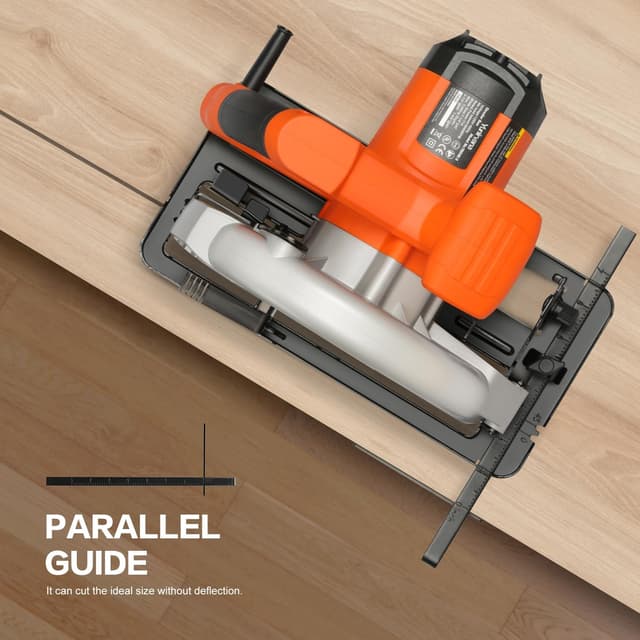 Detalle de Yunirvana 1400W High-Speed Circular Saw (6000 RPM) with 185mm Blade, Adjustable Depth & Angle