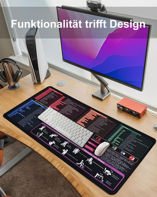 Thumbnail 6 de 800×300-mm Schreibtischunterlage mit Excel-Kürzeln