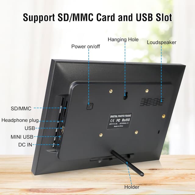 Thumbnail 1 de TSITSC Digitaler Bilderrahmen 10,1 Zoll 32 GB