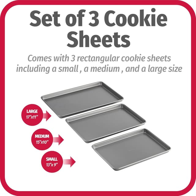 Detalle 2 de Good Cook Everyday Nonstick Baking Sheet Set 3-Pack