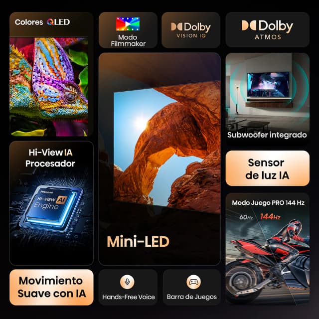 Detalle de Hisense 85U7Q TV MiniLED 4K UHD Slim Smart