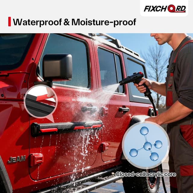 Detalle de FIXCHORD Double Sided Tape Heavy Duty – extra strong waterproof mounting tape (black)