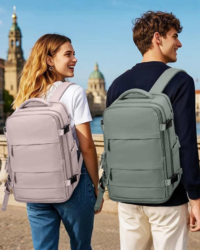 Detalle de SZLX großer Reiserucksack Damen/Herren (40 x 30 x 20 cm) mit Schuhfach & wasserdichter Tasche – Ryanair/Wizz Air Handgepäck