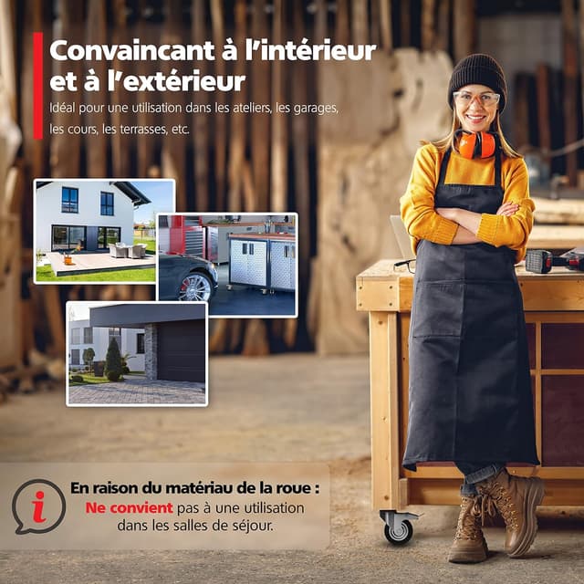 Detalle de RAVN HAMAN Set de 4 roulettes pivotantes pivotantes 75 mm avec frein, charge jusqu’à 50 kg par roue