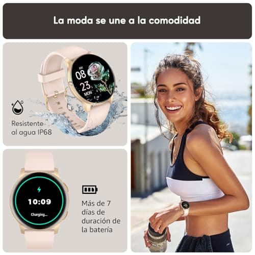 Detalle 2 de AcclaFit AcclaFit Reloj Inteligente para Hombre y Mujer con llamadas Bluetooth y pantalla redonda de 1,38”