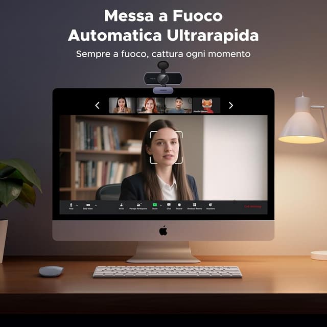 Detalle de UGREEN Webcam 4K 30FPS con auto-focus PDAF, doppio microfono e plug & play USB