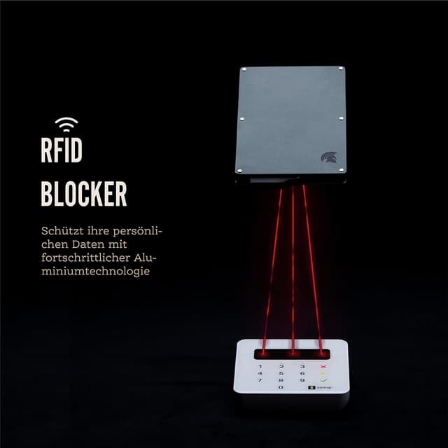 Detalle de POWR Wallet Herren Metall Kartenhalter mit Münzfach – RFID-Blocker & Kartenetui für bis zu 8 Karten