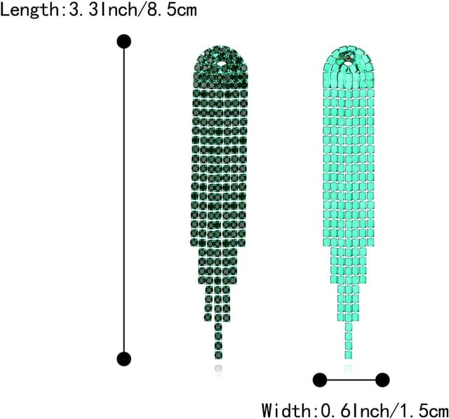 Detalle de Clearine boucles d’oreilles longues à glands en goutte scintillantes en strass