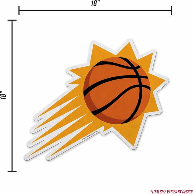 Detalle de Rico Industries NBA Basketball Primary Shape Cut Pennant (Phoenix Suns) — Soft Felt EZ to Hang Decor