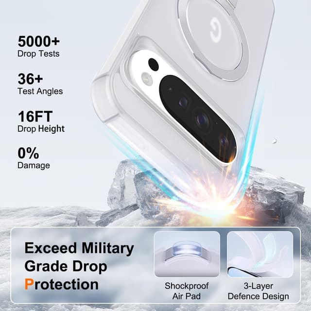 Thumbnail 6 de CHAOFEnG Magnetic Case with Ring Stand for Google Pixel 10 / Pixel 10 Pro (White)