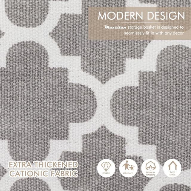 Detalle 2 de Maxsilan 80L X-Large Laundry Basket with Drawstring (Collapsible, Grey)