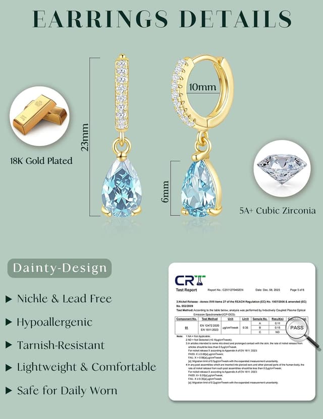 Detalle 2 de ZNBOH Ohrringe Gold mit Zirkonia