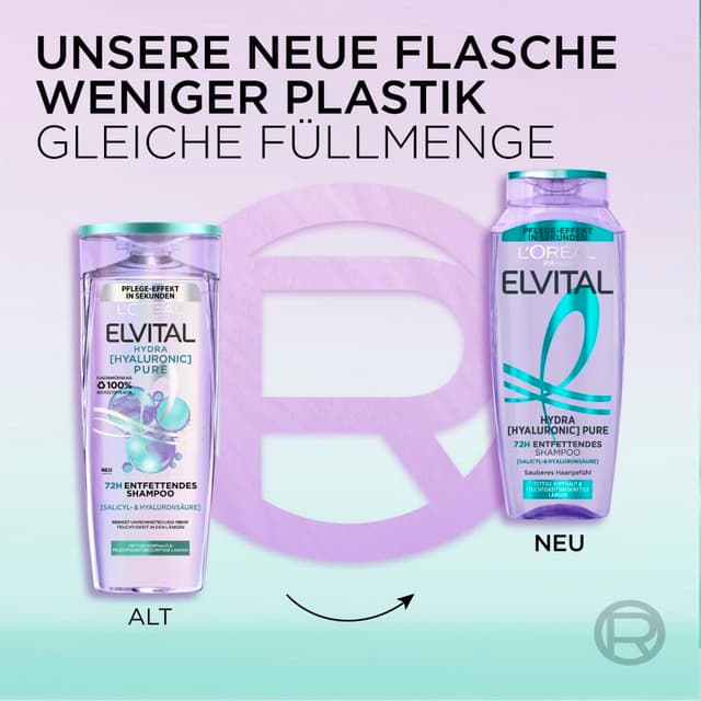 Detalle de L'Oréal Paris Elvital Hydra Hyaluronic Set (Shampoo, Spülung & Serum) für feuchtigkeitsspendendes Glanzhaar