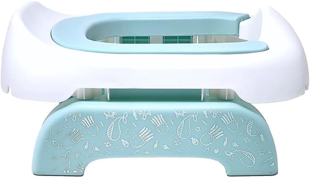Detalle 2 de Pote Pals Travel Potty Soft PU Cushioned Travel Potty for Toddlers (Blue Ocean) with 5 Disposable Potty Liners