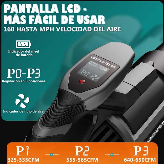 Detalle 2 de Olubfdh 21 V Soplador de hojas potente y ligero