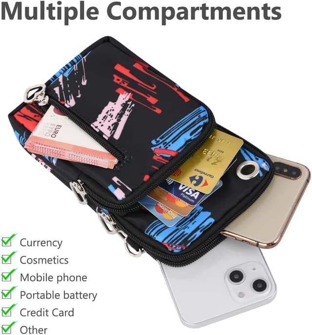 Detalle de Aucuu Handytasche zum Umhängen für Damen – Mini Crossbody für Smartphones unter 7 Zoll