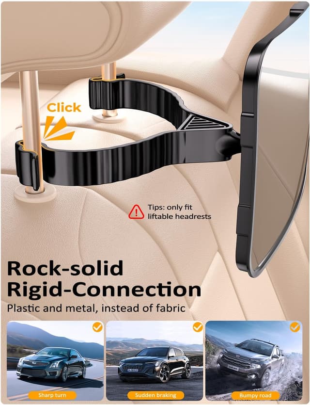 Detalle de Mirrorsafe Rear-Facing Car Seat Mirror (Anti-Shake, 360° Adjustable) with Headrest Hook Clip