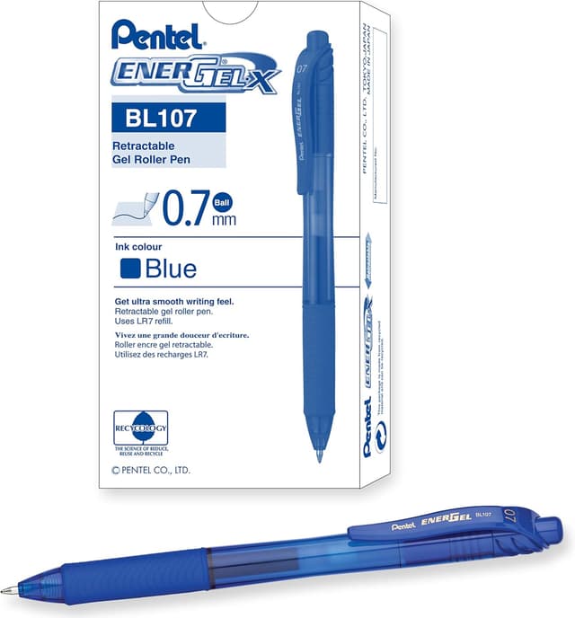 Detalle de Pentel EnerGel Gel-Tintenroller BL107-C mit Druckmechanik (0,7 mm)