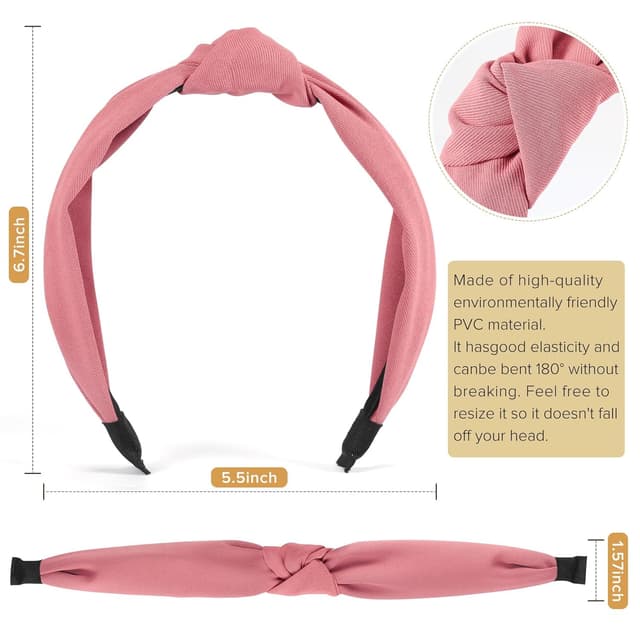 Detalle 2 de DiyJibb Stirnbänder Turban Knot 6er Set