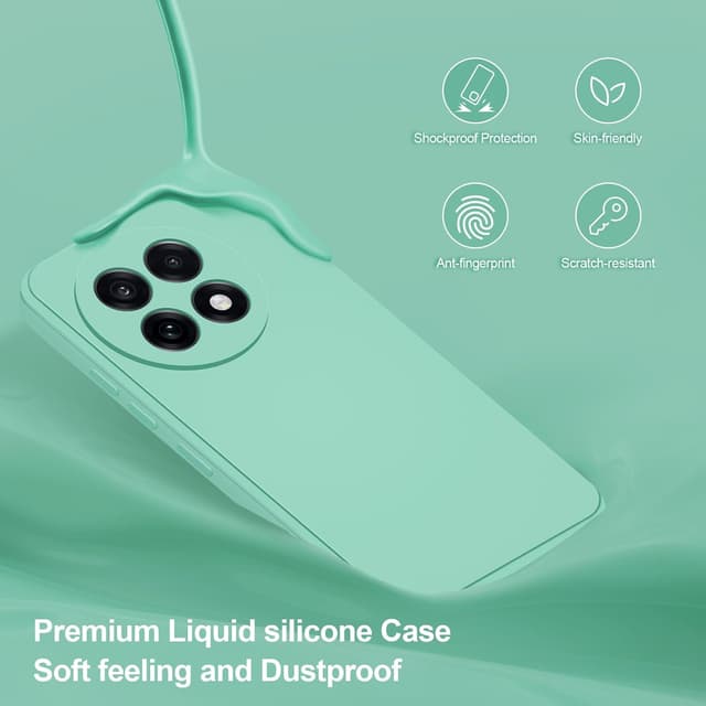 Detalle de Oneplus 13R Silikonhülle mit Mikrofaserschutz