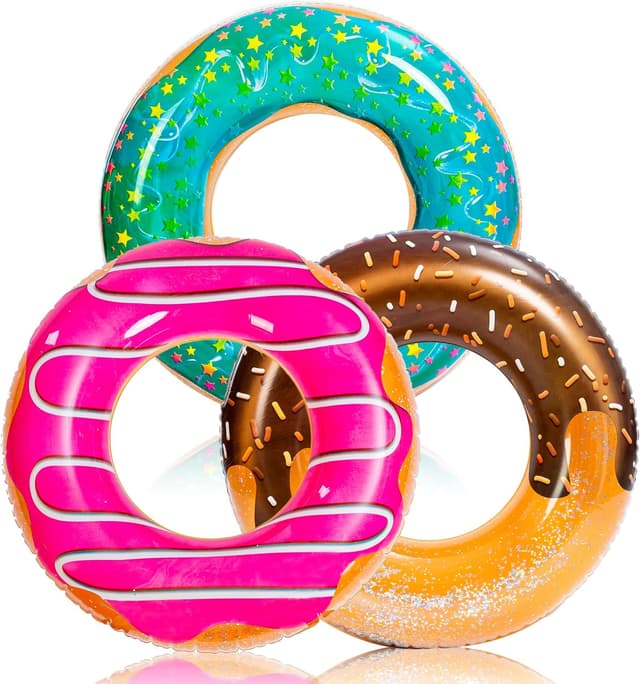 Detalle de JOYIN 82.5cm Inflatable Swimming Rings 3-Pack (Donut design) for Kids and Adults