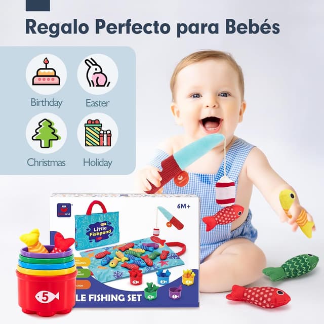 Thumbnail 5 de hahaland Juguete pesca Montessori 22 piezas