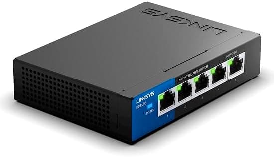 Detalle de Linksys LGS105-EU Switch Gigabit 5 puertos 🌐 Plug and Play