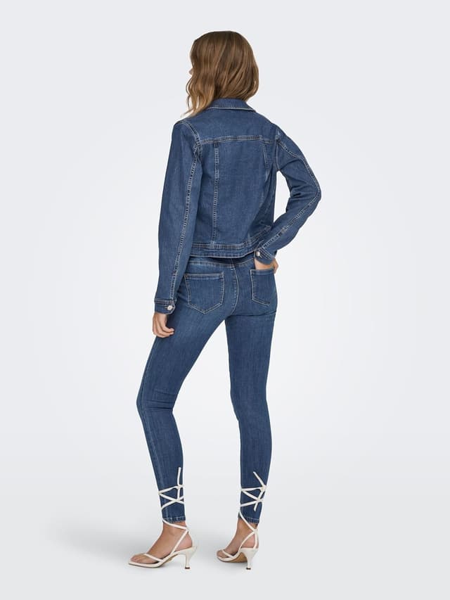 Detalle de ONLY Damen Skinny Jeans ONLWAUW mit mittlerer Taille – figurbetontes Skinny Fit
