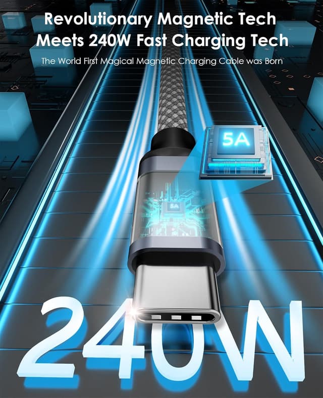 Thumbnail 2 de Magtame Cable USB C Magnético 240W para Samsung ⚡
