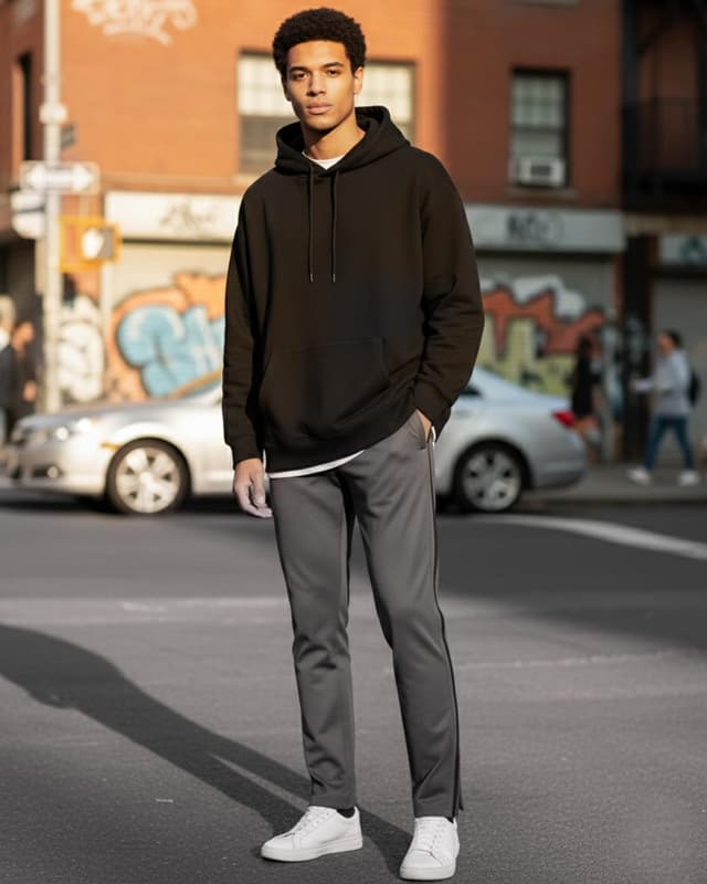 Detalle de Zylioo Tall Mens Track Pants with Side Stripe extra-long joggers and zip pockets