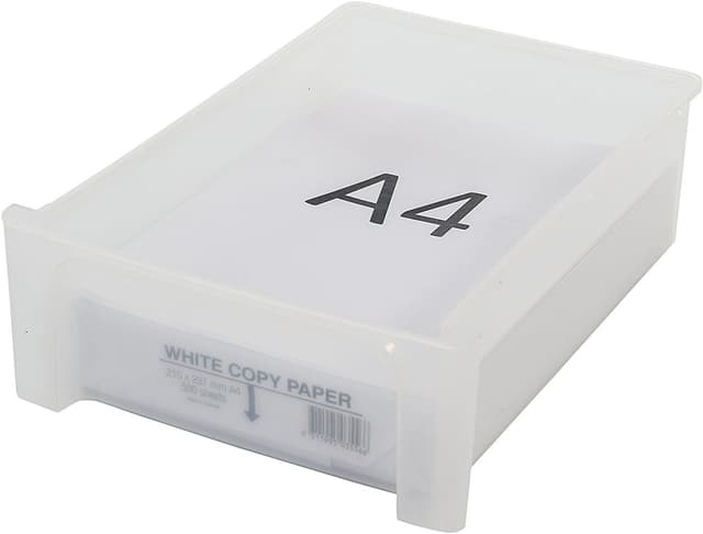 Detalle 2 de Iris Ohyama OCH-2021 Cassettiera in plastica per ufficio con 2 cassetti piccoli e 1 cassetto A4 medio, bianca