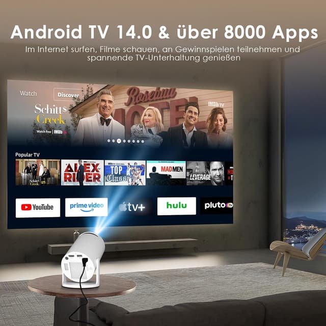 Detalle 2 de Salange Mini Beamer 2026 mit Android, 4K