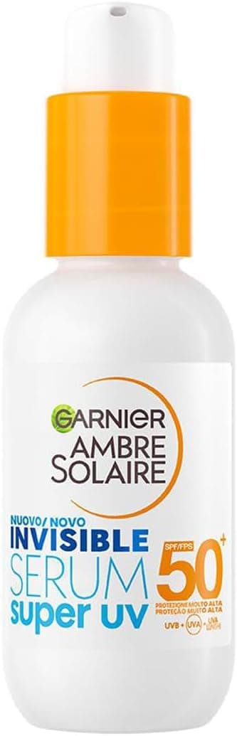Detalle de Garnier Siero Viso Protettivo Invisibile Super UV SPF 50+ con Ceramide Protect, Ambre Solaire (30 ml)