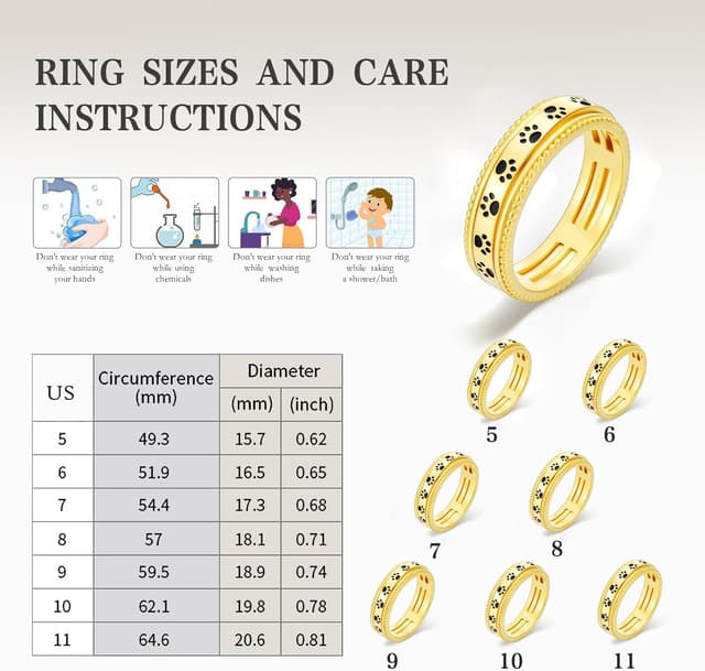 Thumbnail 6 de PARYFO Fidget Ring drehbar aus 925 Sterling Silber mit Pfotenmotiv – Spinner Ring gegen Stress