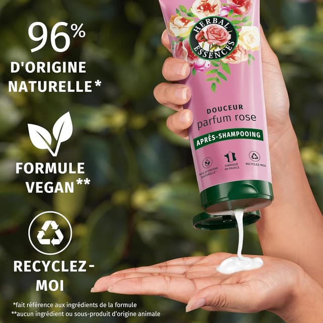 Detalle 1 de Herbal Essences Douceur Rose après-shampooing 350 ml