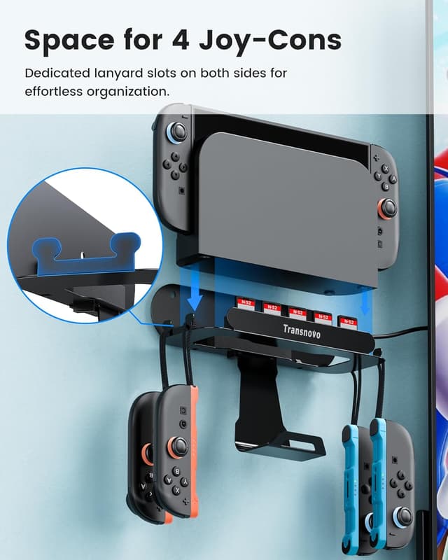 Thumbnail 5 de TRANSNOVO Wall Mount for Nintendo Switch OLED with 5-slot storage