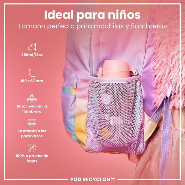 Thumbnail 1 de ion8 Botella Infantil 350ml a prueba de fugas 🌈