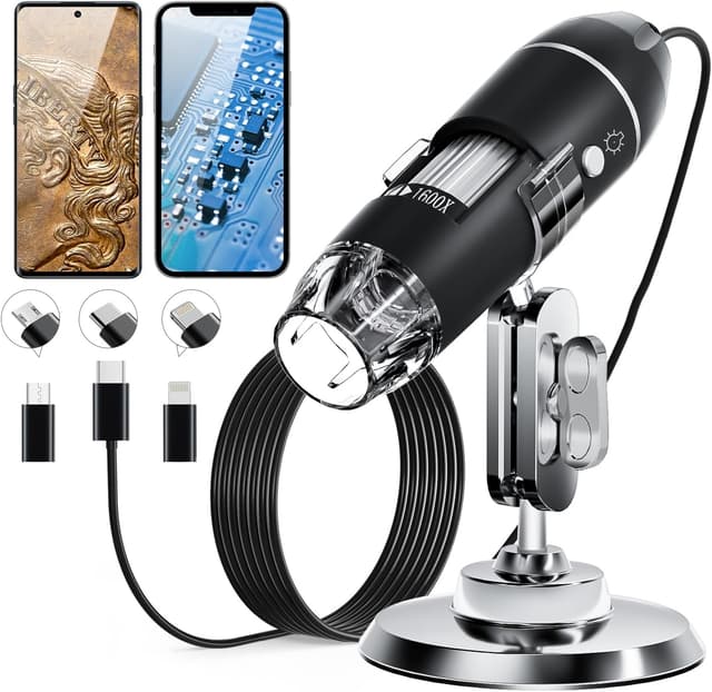 Detalle de SKYBASIC USB Digitalmikroskop 50–1600× 🔬