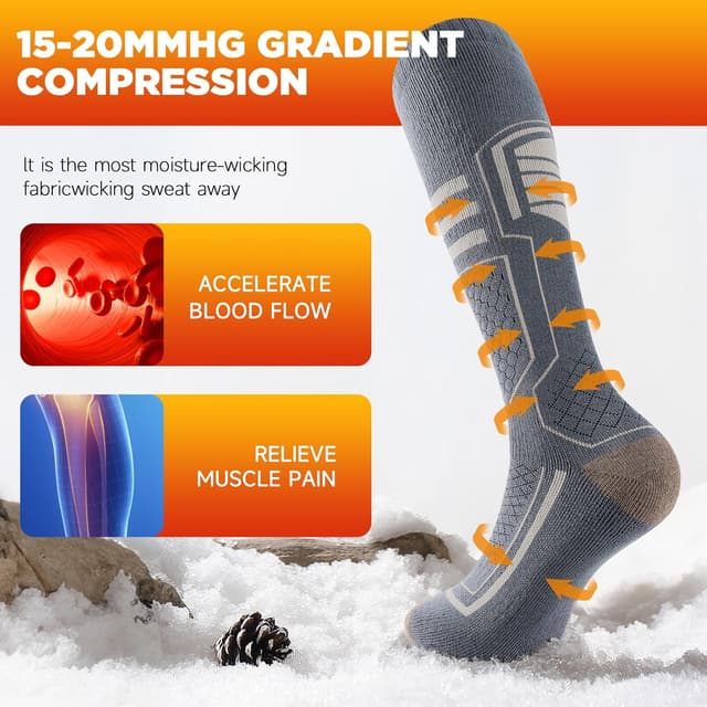 Detalle 1 de TANSTC Merino Ski Socks, 2 pairs