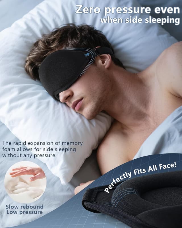 Thumbnail 2 de Eye Mask 2 Pack 3D Sleep Mask Black