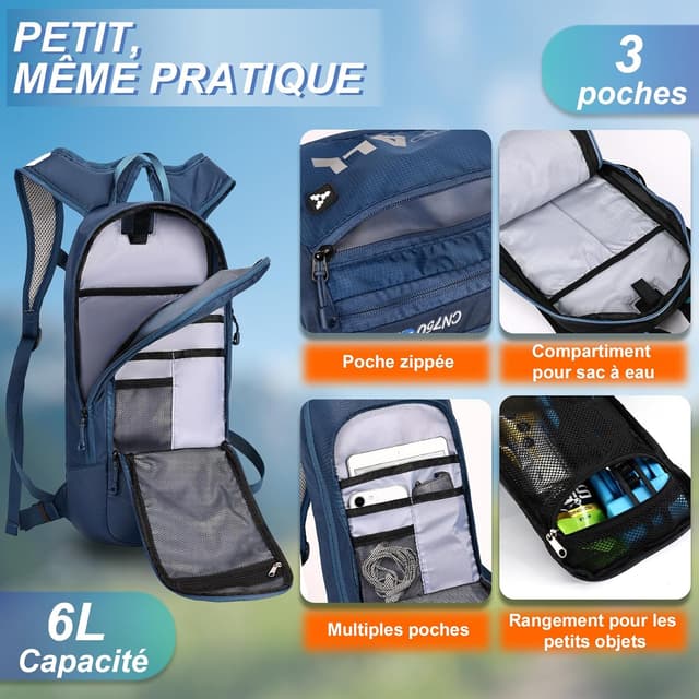 Thumbnail 6 de LOCAL LION Sac à Dos Vélo 6L : petit sac de randonnée, VTT et moto, avec housse de pluie