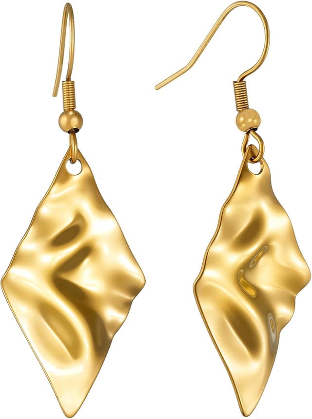 Detalle de Boucles d'oreilles pendantes plaqué or 18K hypoallergéniques