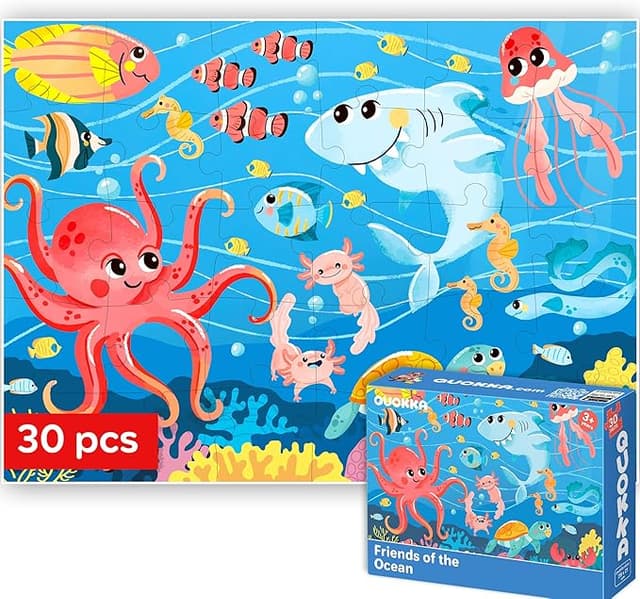 Detalle de QUOKKA Puzzle Infantil del Mar 30 Piezas para Niños 🧩