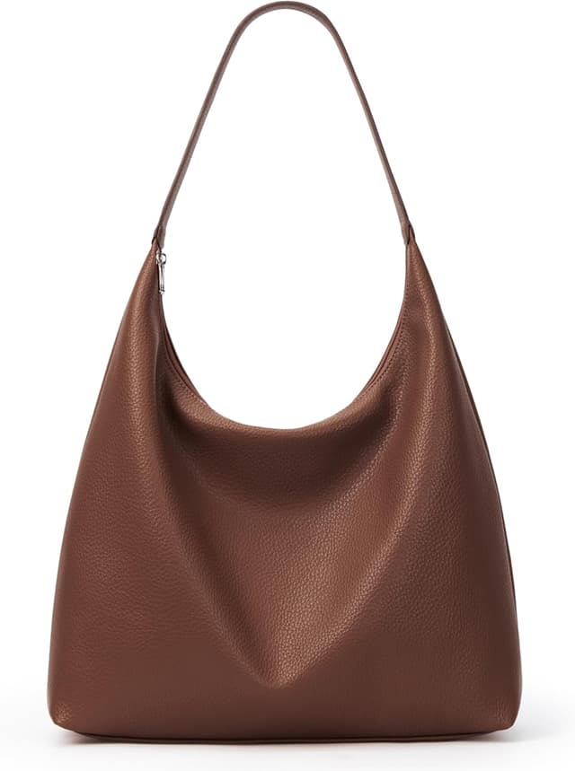 Detalle de KALIDI vintage vegan leather tote bag for women – large zipped hobo work & travel shoulder bag