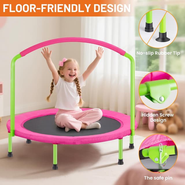 Detalle de ATIVAFIT 36" Foldable Rebounder Band Trampoline with Foam Handles for Toddlers (3–6 years)