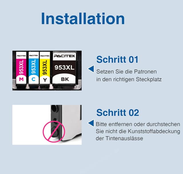 Detalle 2 de PACITEK 953XL Druckerpatronen Multipack 4er-Pack