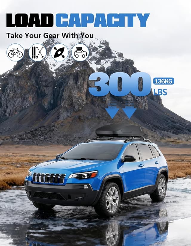 Thumbnail 2 de FengYu 300lb Roof Rack Cross Bars for Jeep Cherokee