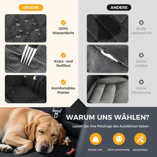 Thumbnail 6 de MZROT Hundedecke Auto 145 x 137 cm