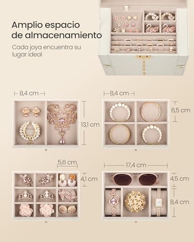 Thumbnail 3 de SONGMICS JBC153WD03 joyero 5 niveles 🧿
