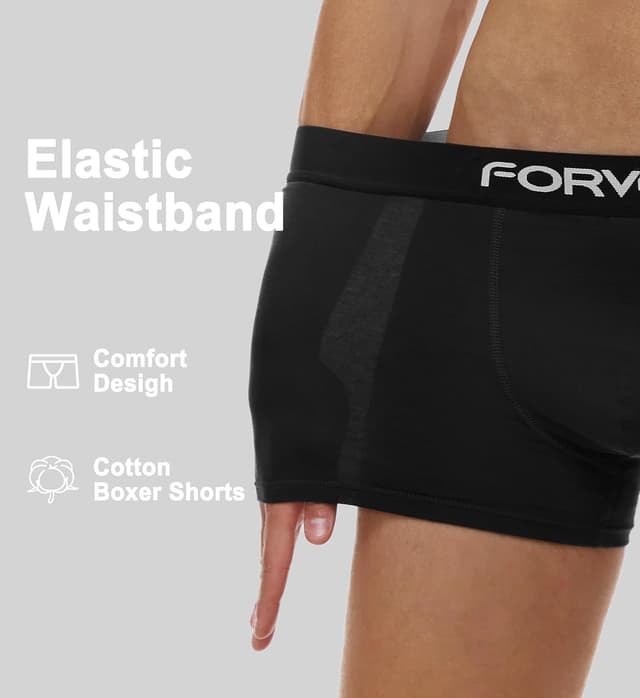 Detalle de FORVEVO 12er Pack Herren-Boxershorts aus Baumwolle (S–4XL) – atmungsaktiv, ohne juckende Etiketten